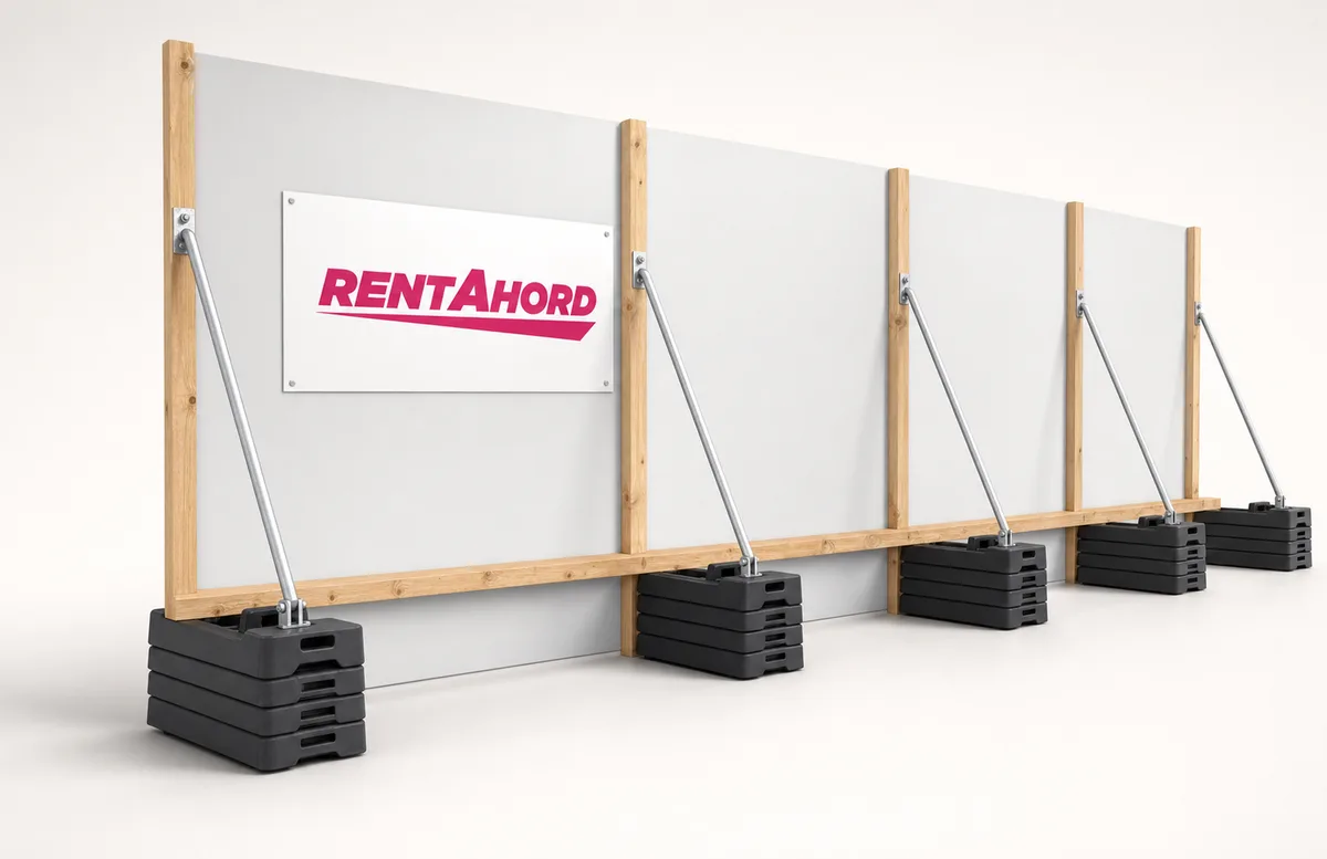 RentAHord A-Class timber hoarding CGI render