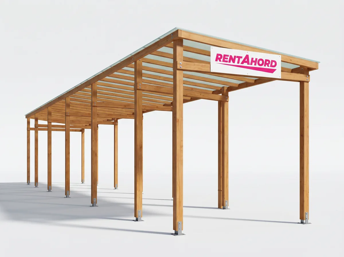 RentAHord timber walkway cover CGI render